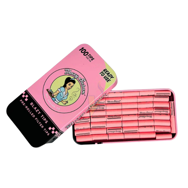 Blazy Susan Tips / Pre Rolled Tips in Tin 100pk